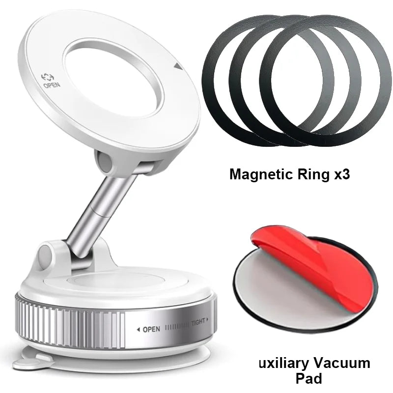 Car Phone Magnetic Stand Mechanical Vacuum Suction Cup Rotate 360°