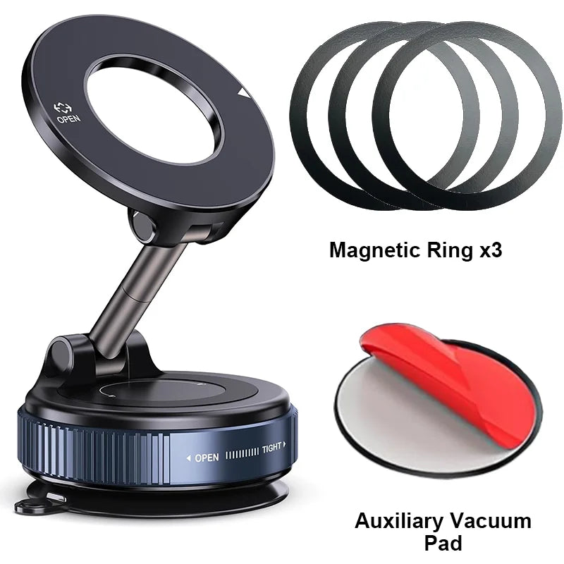 Car Phone Magnetic Stand Mechanical Vacuum Suction Cup Rotate 360°