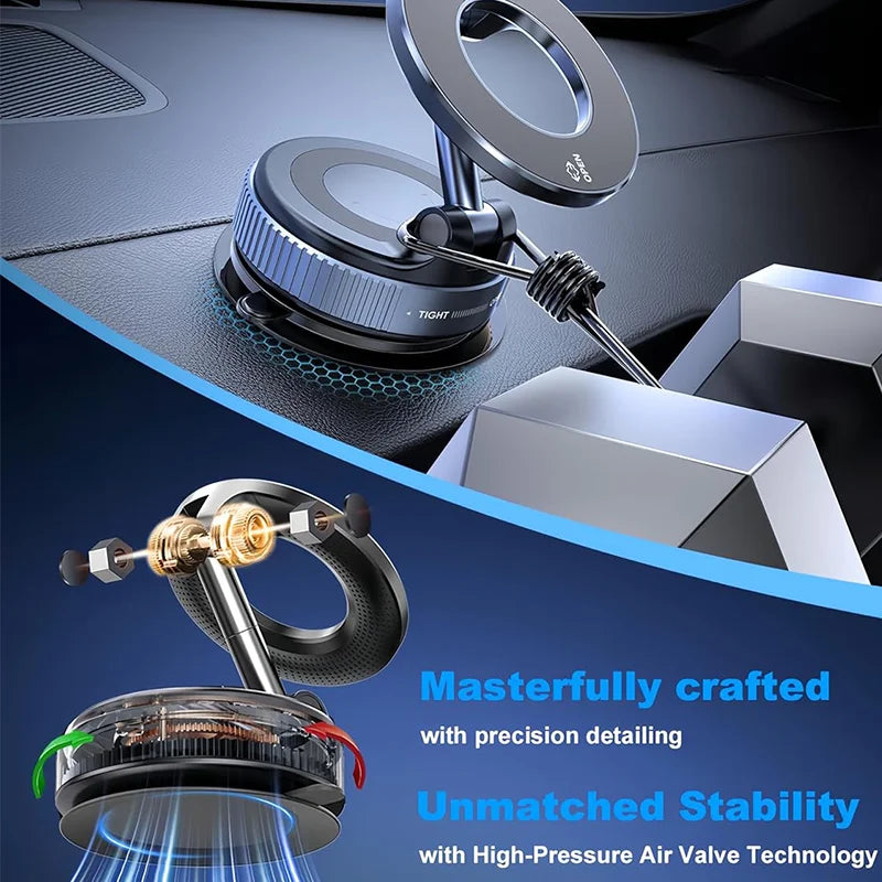 Car Phone Magnetic Stand Mechanical Vacuum Suction Cup Rotate 360°