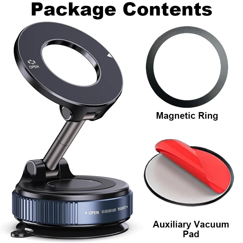 Car Phone Magnetic Stand Mechanical Vacuum Suction Cup Rotate 360°