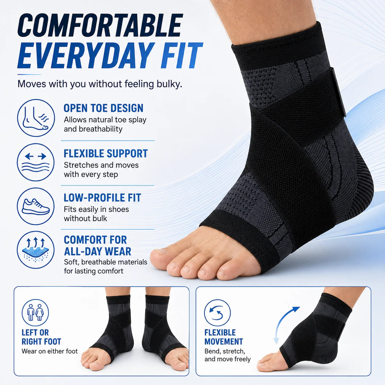Adjustable Ankle Support Brace Compression Sleeve Wrap Strap