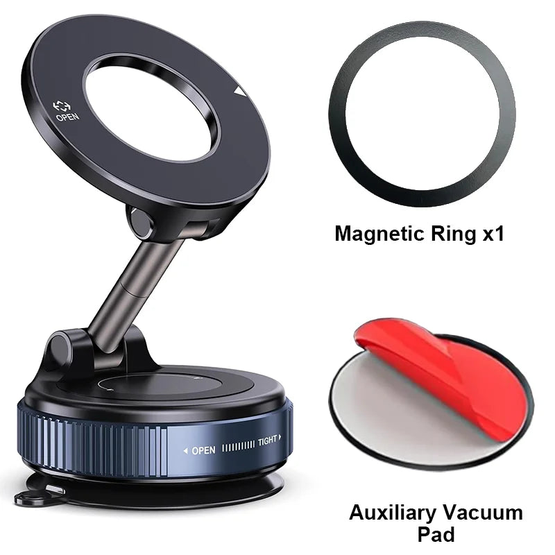 Car Phone Magnetic Stand Mechanical Vacuum Suction Cup Rotate 360°