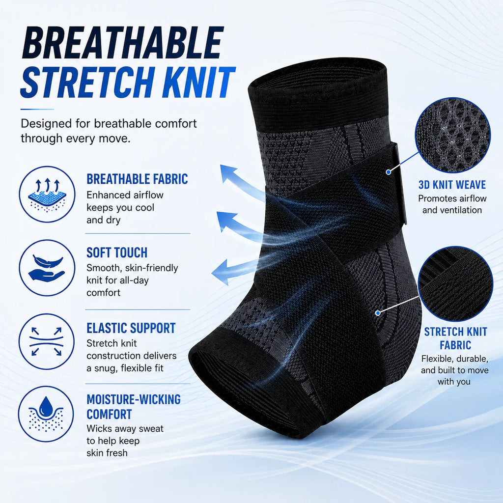 Adjustable Ankle Support Brace Compression Sleeve Wrap Strap