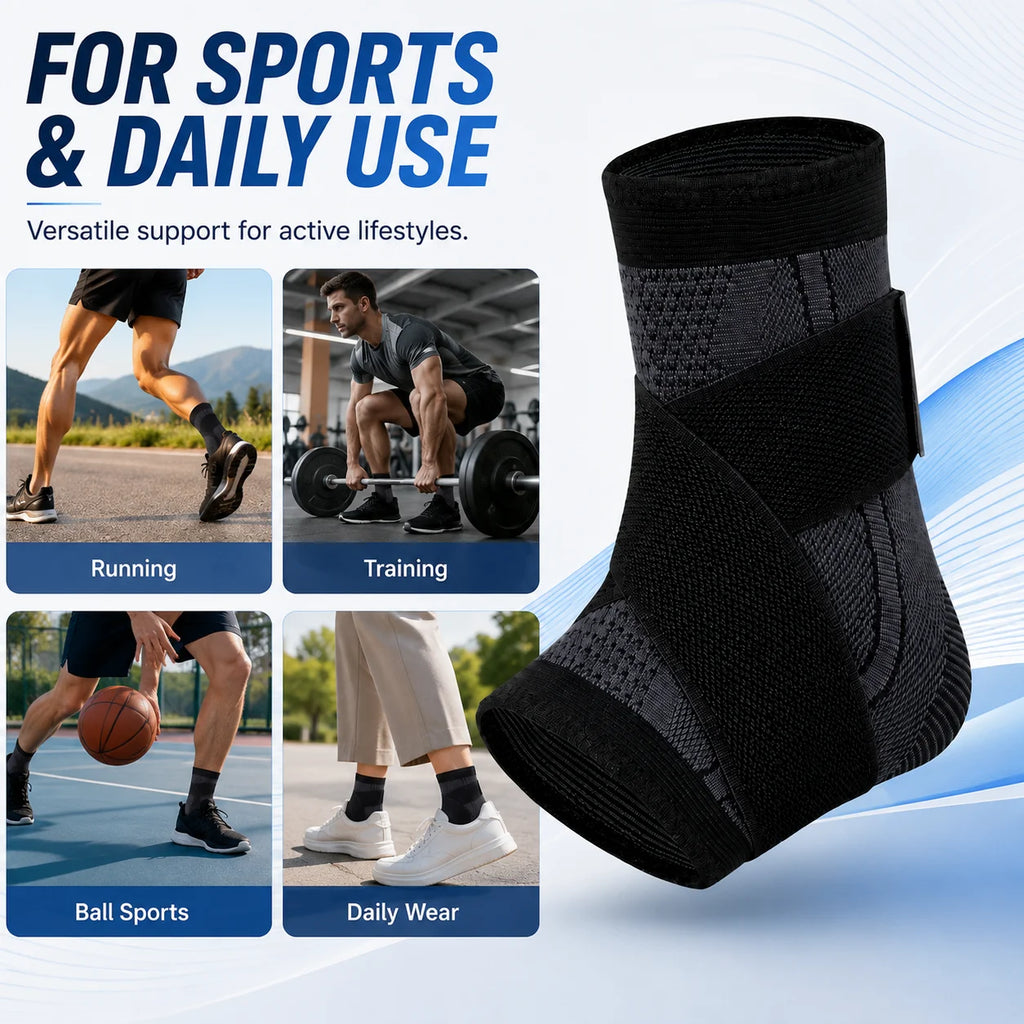 Adjustable Ankle Support Brace Compression Sleeve Wrap Strap