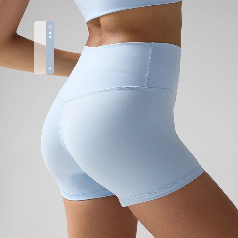 Solid Color Women Fitness Sport Yoga Short  Running Cycling Women's Leggings Quick Dry Breathable High-Waisted Yoga Shorts