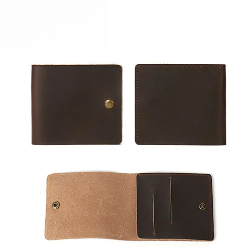 1 PC Retro Minimalist Bifold Leather Card Wallet for Men and Women Wrap Credit Card Holder Porte Carte Wallet Purse Coin Purse