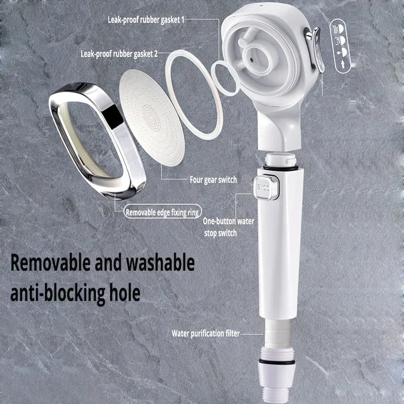 Pristine Pressure-Boost Handheld Shower