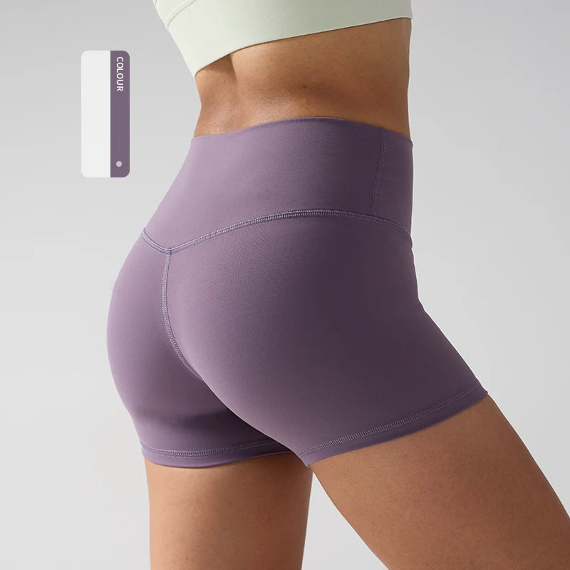 Solid Color Women Fitness Sport Yoga Short  Running Cycling Women's Leggings Quick Dry Breathable High-Waisted Yoga Shorts