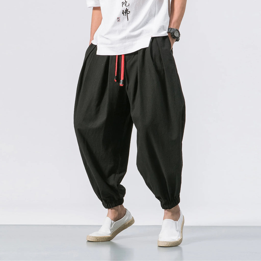 Jo Casual Loose-Fit Linen Harem Pants