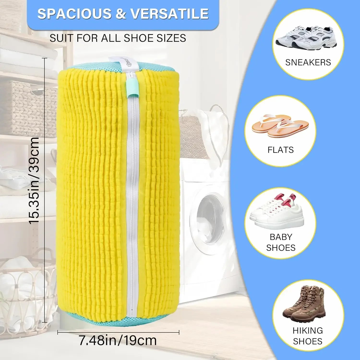 Jo Durable 360° Mesh Shoe Laundry Bag for Sneakers gray color