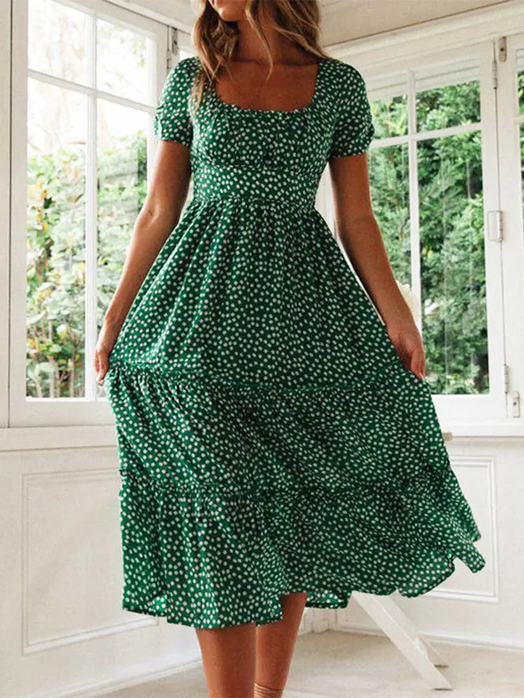 Jo Sweet Summer Puff Sleeve Long Dress