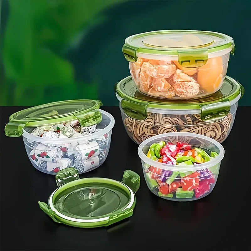 Vibrant 8-Piece Food Storage Set! Microwave-Safe Purple & Green Containers - Perfect for Meal Prep, Picnics & Fresh Storage.