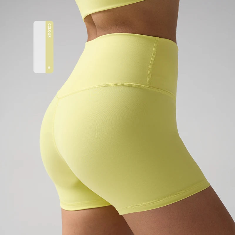 Solid Color Women Fitness Sport Yoga Short  Running Cycling Women's Leggings Quick Dry Breathable High-Waisted Yoga Shorts