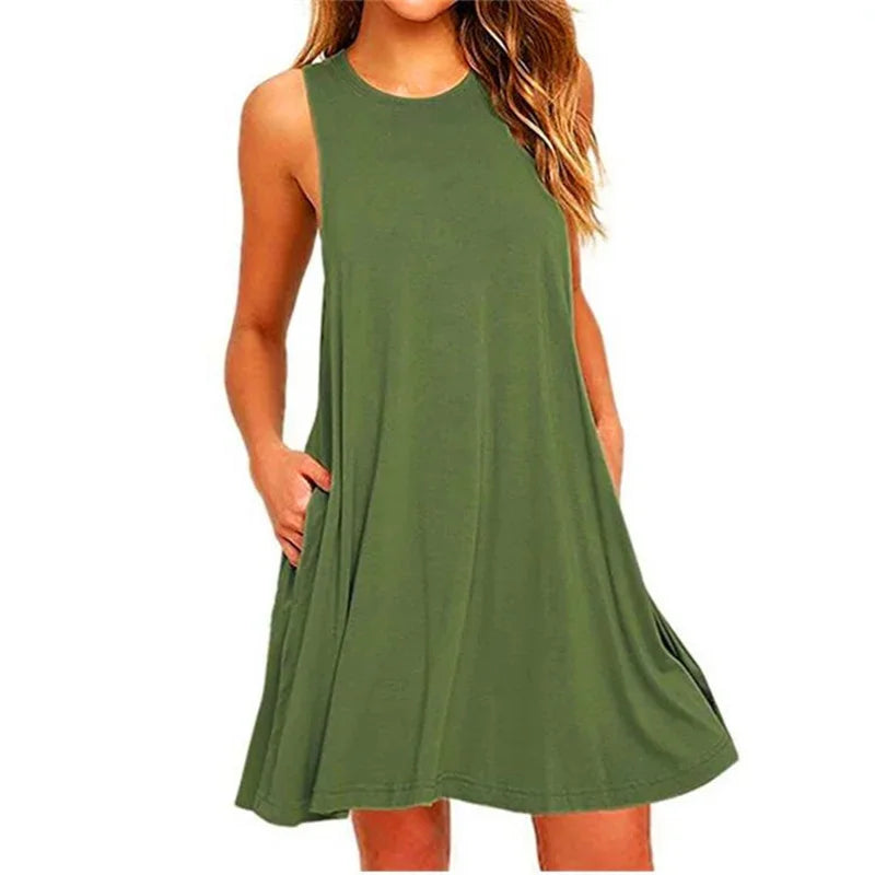 Jo Breezy Pleated Pocket Tank Dress