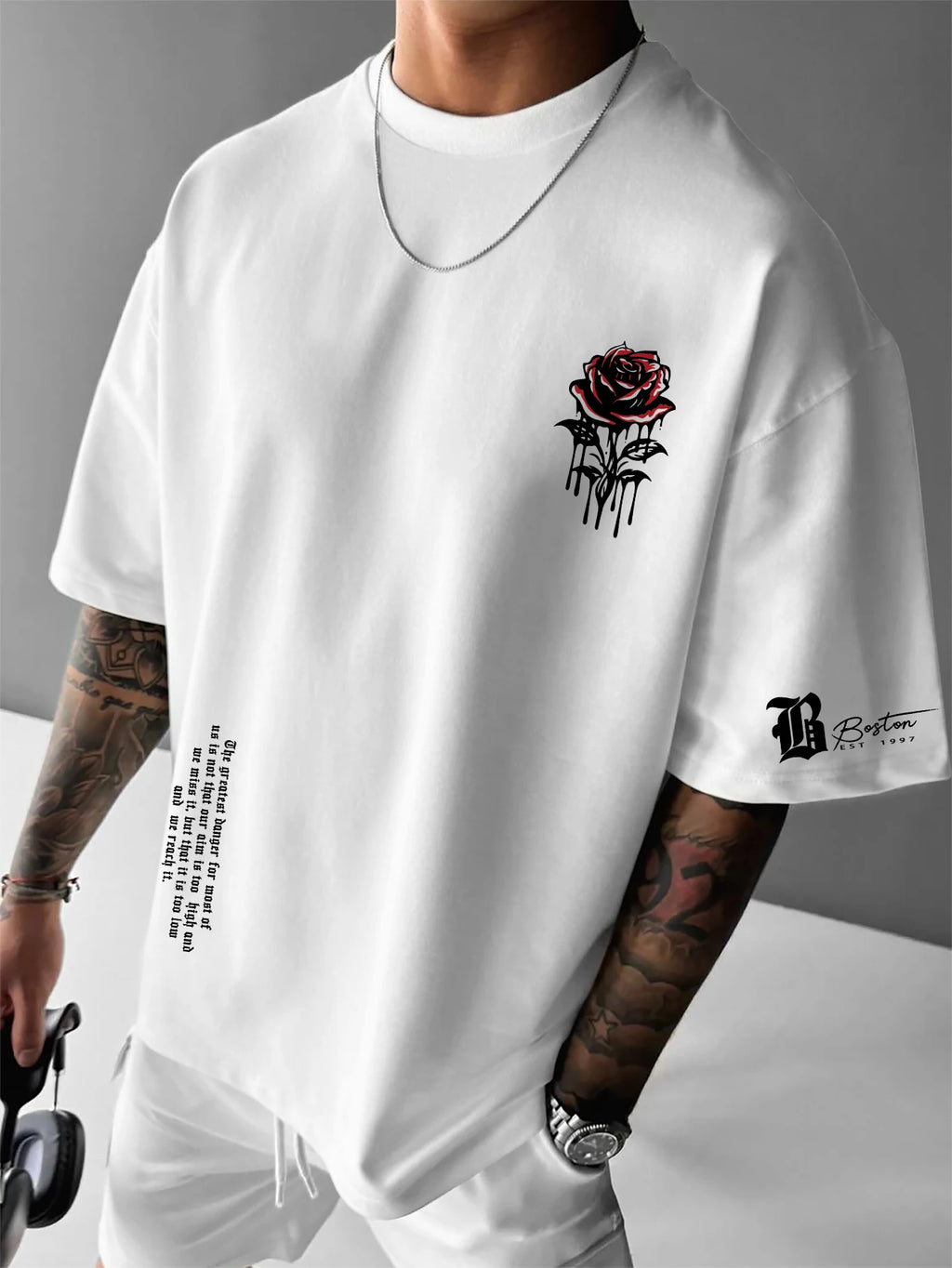 Boston Gothic Rose Oversized Tee