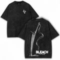 Jo 2025 Japan Zangetsu Graphic T-shirt BLEACH Anime Vintage Washed Oversized T Shirt Men