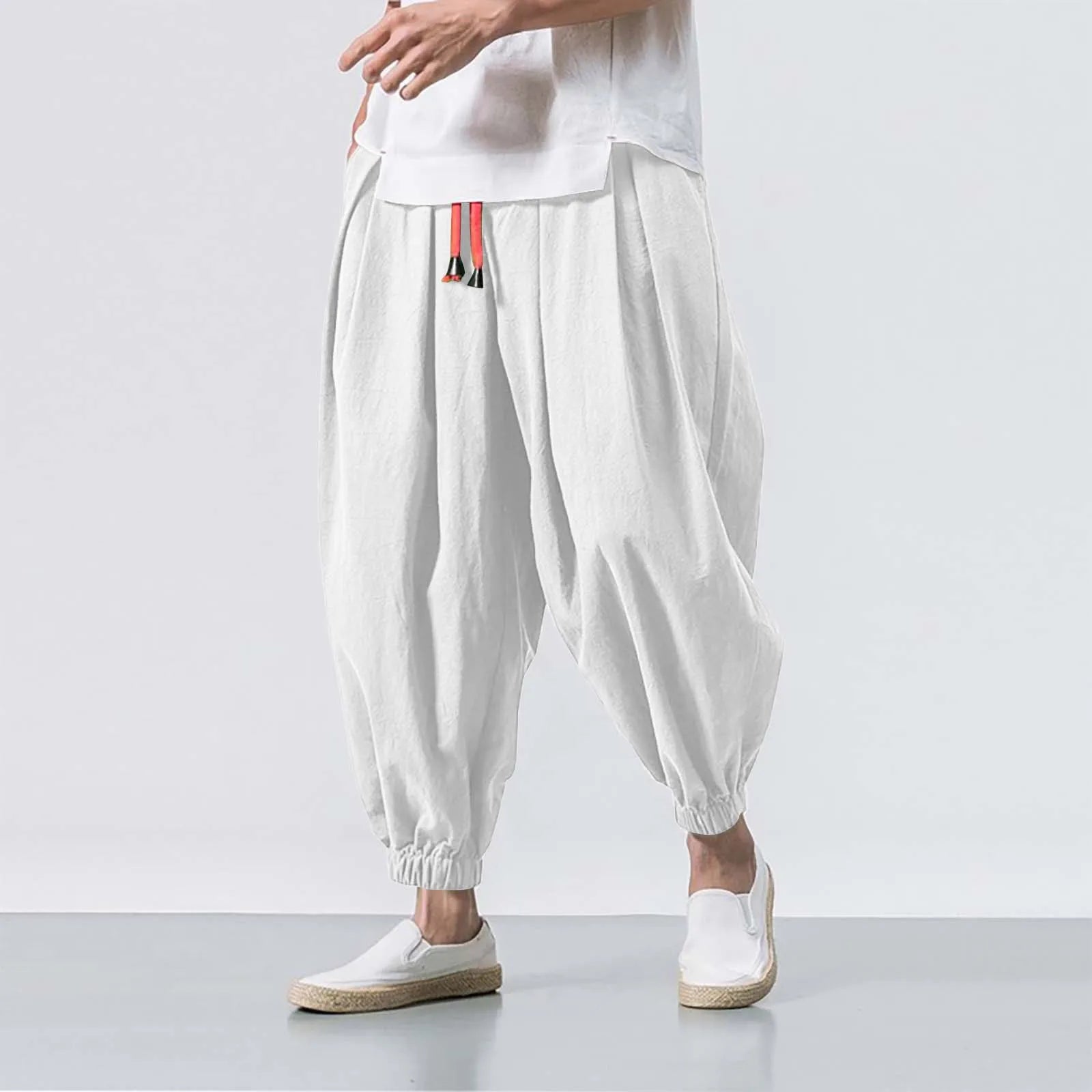 Jo Casual Loose-Fit Linen Harem Pants