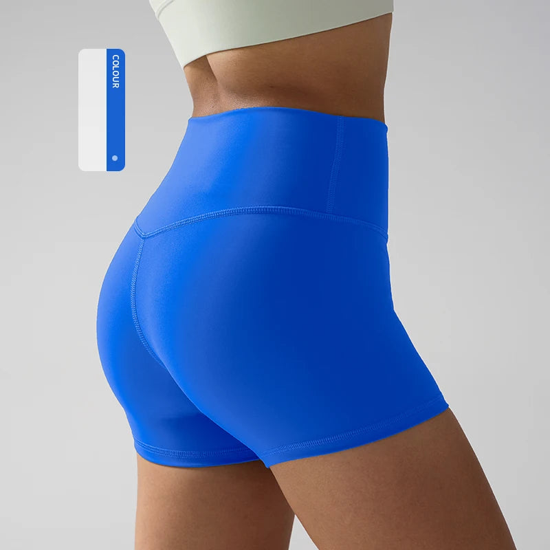 Solid Color Women Fitness Sport Yoga Short  Running Cycling Women's Leggings Quick Dry Breathable High-Waisted Yoga Shorts