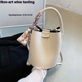 Jo Versatile Designer-Style Bucket Bag with Scarf Detail