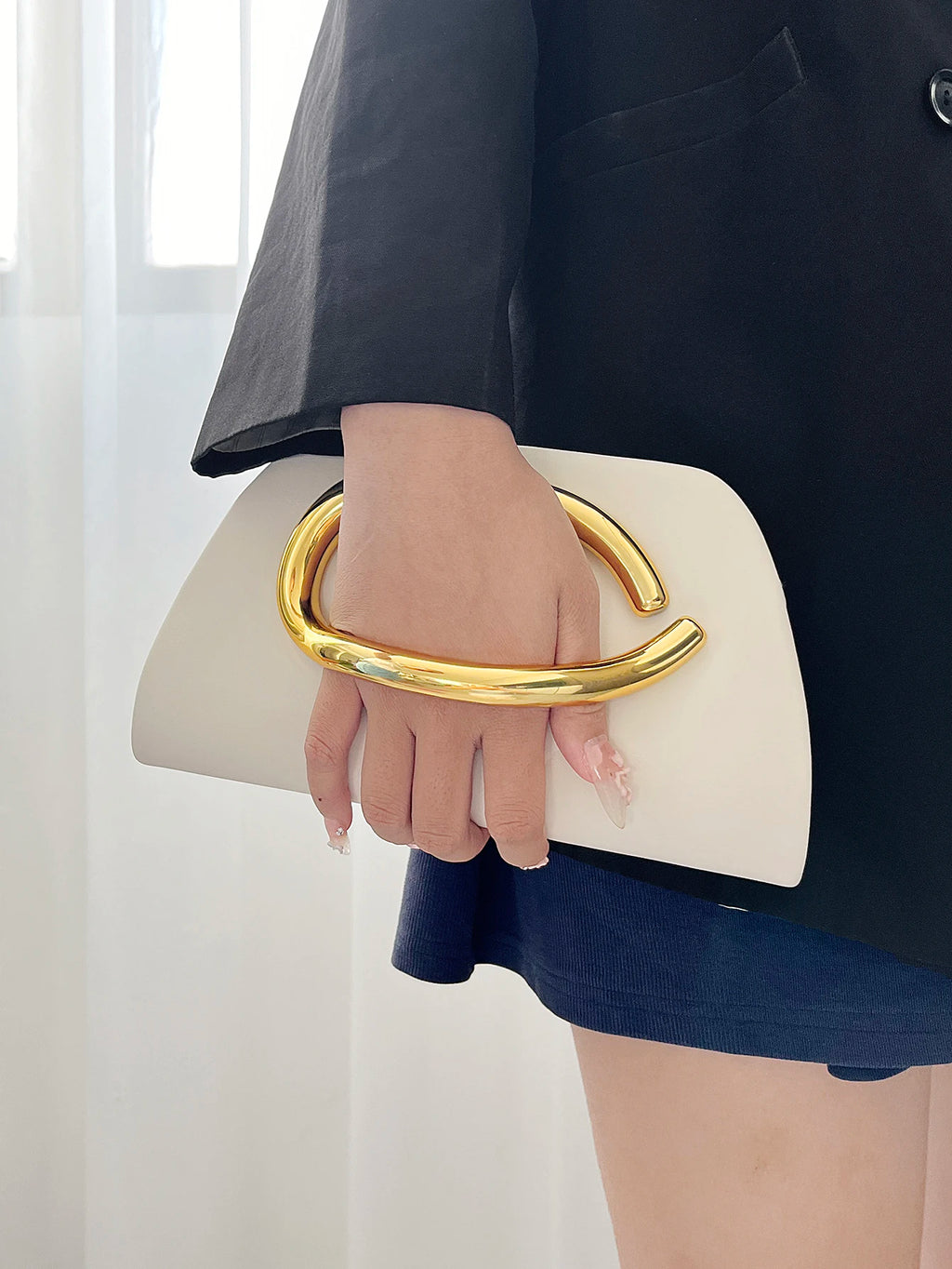Jo Refined Gold-Accent Satchel