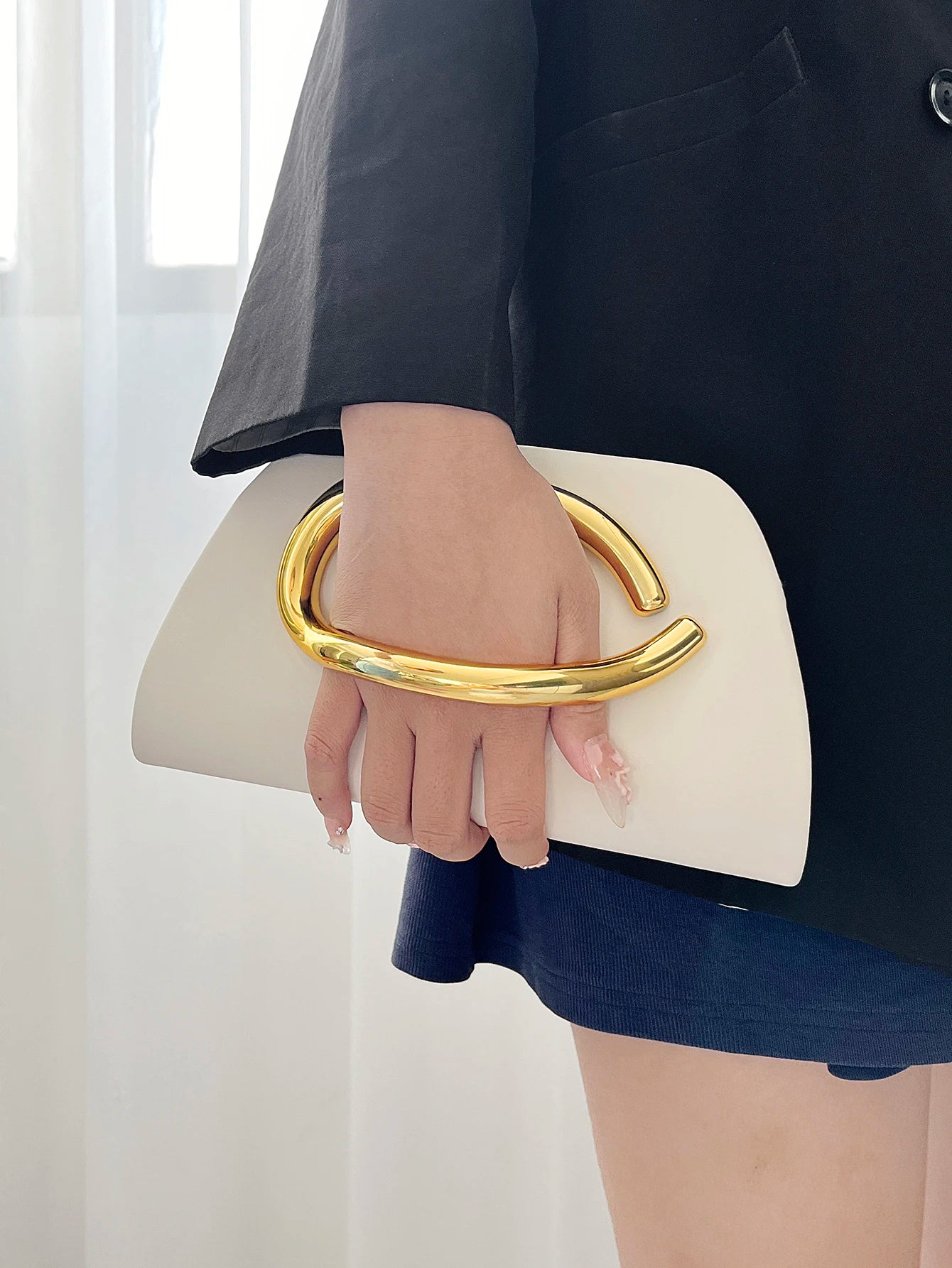 Jo Refined Gold-Accent Satchel