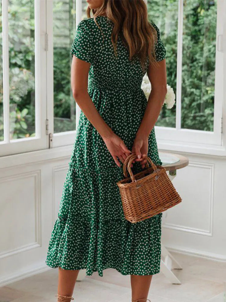 Jo Sweet Summer Puff Sleeve Long Dress