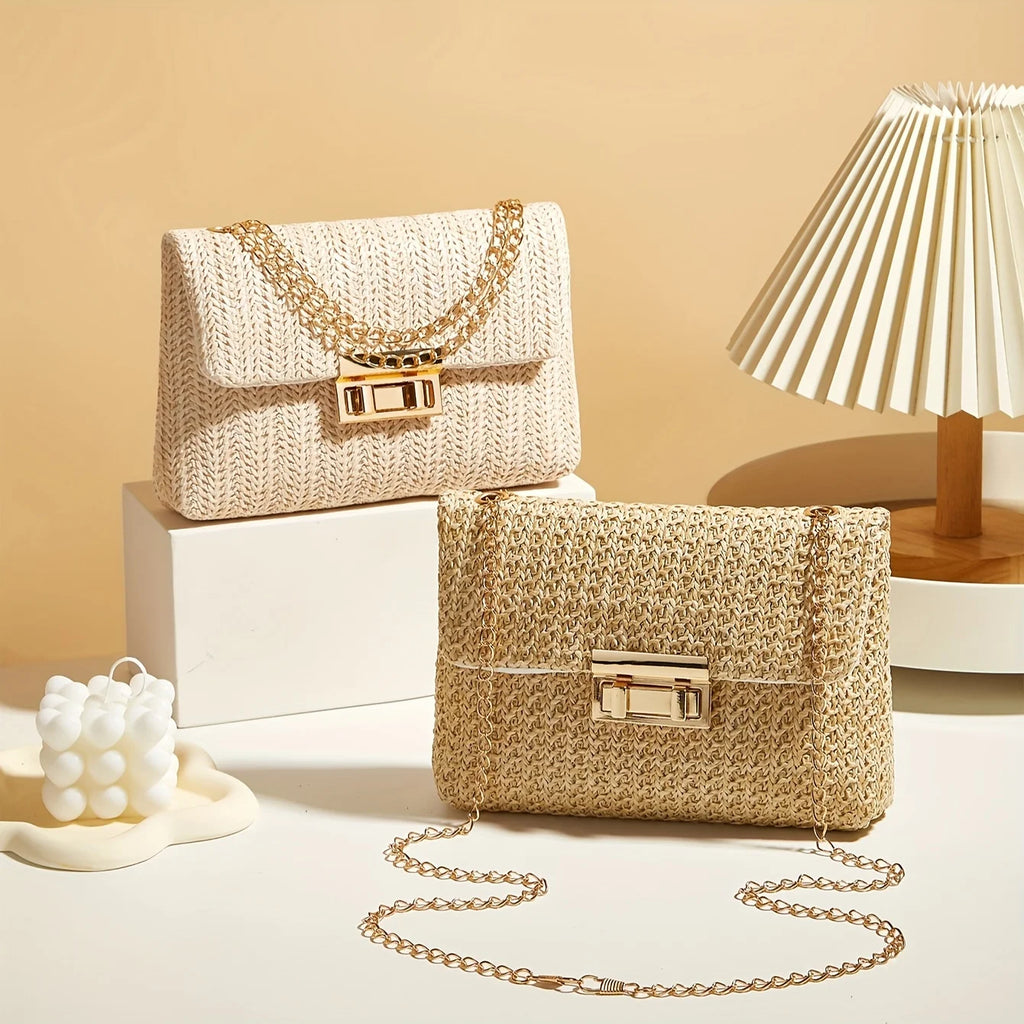 The Classic Lock-Clasp Straw Bag
