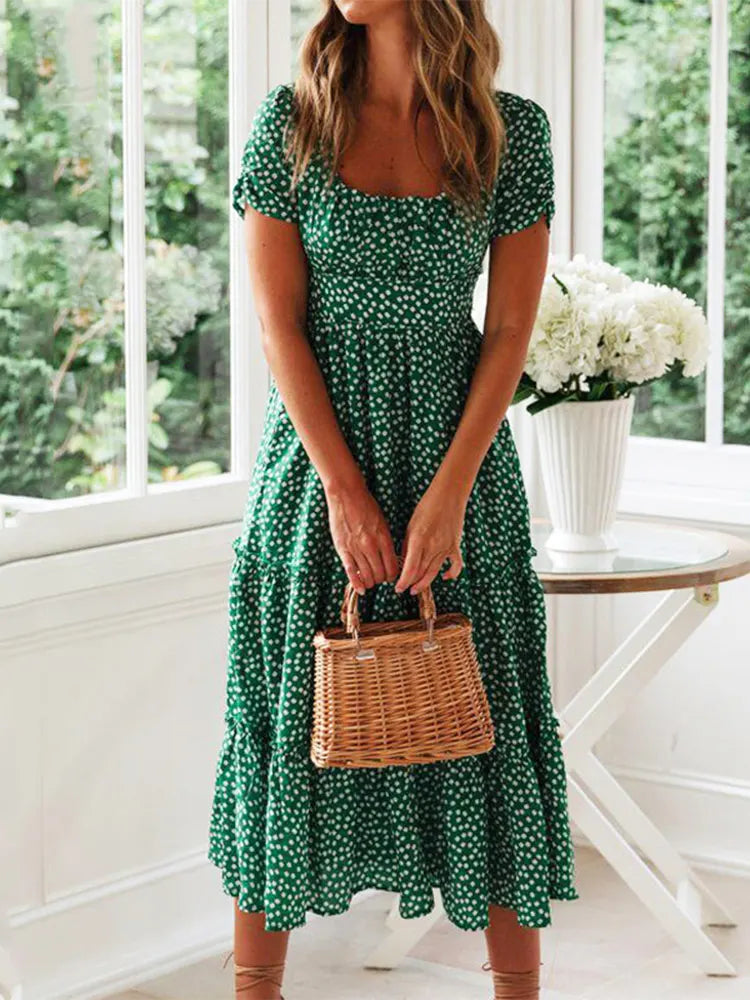 Jo Sweet Summer Puff Sleeve Long Dress