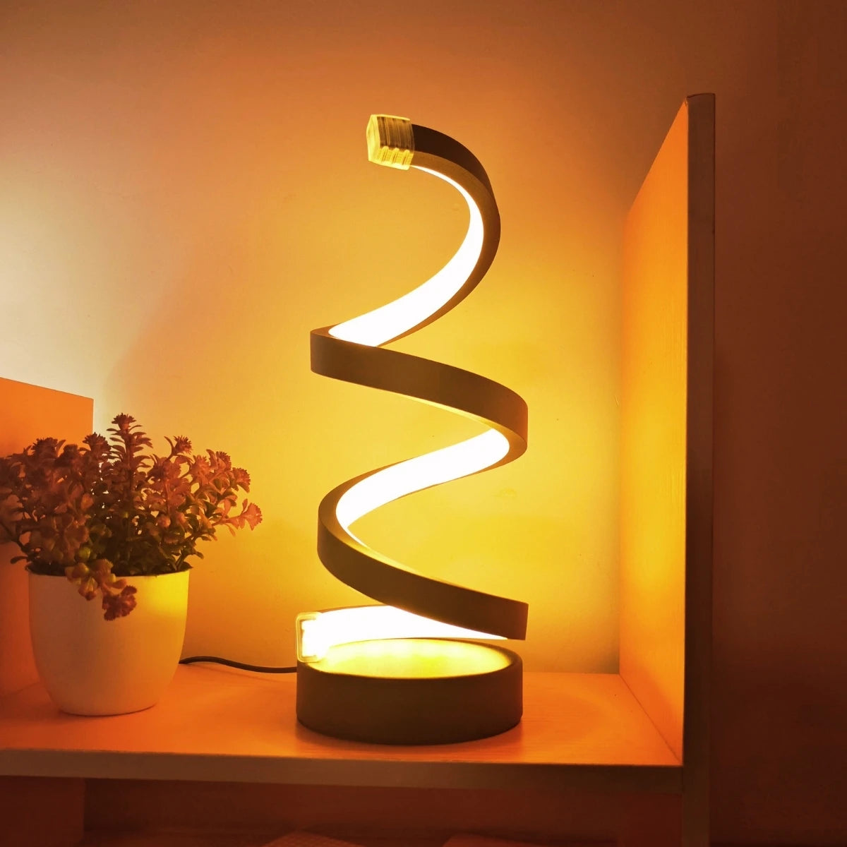Spiral table lamp, modern creative design, suitable for home decoration, suitable for dining room, living room, bedroom