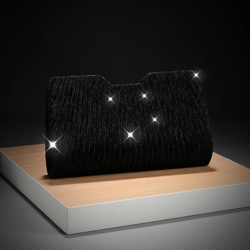 Sophisticated Light Luxury Pleated Chain Clutch