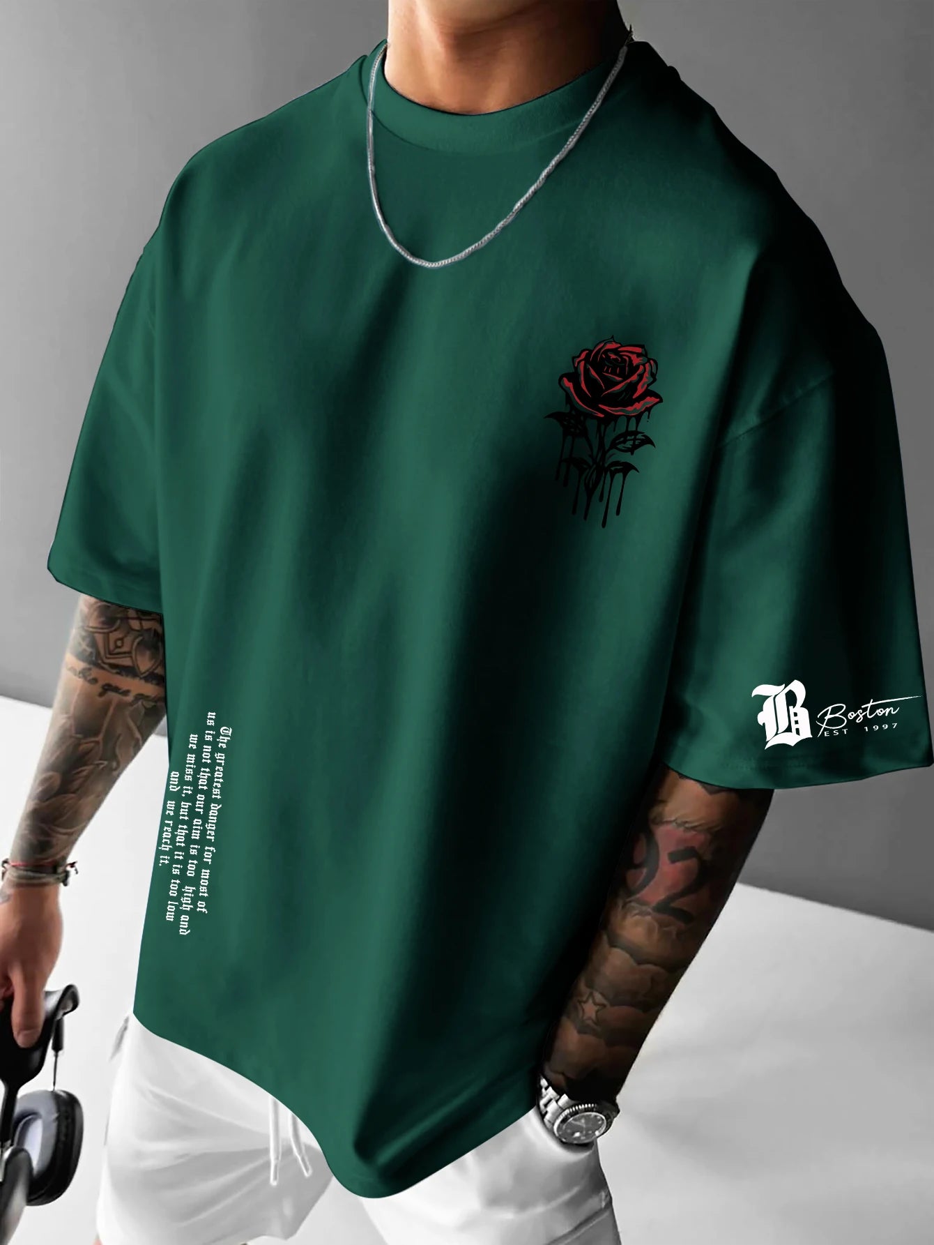 Boston Gothic Rose Oversized Tee