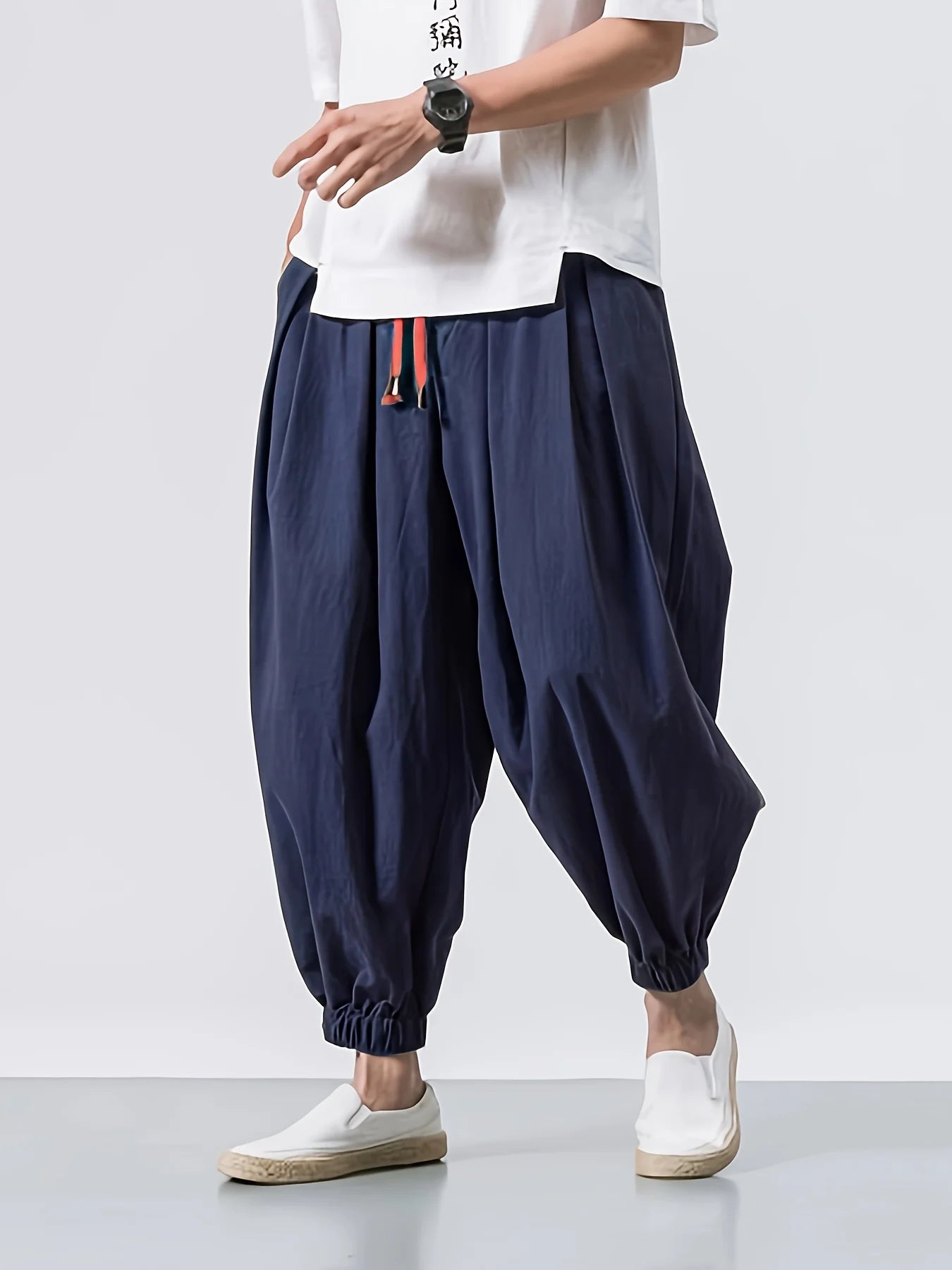Jo Casual Loose-Fit Linen Harem Pants