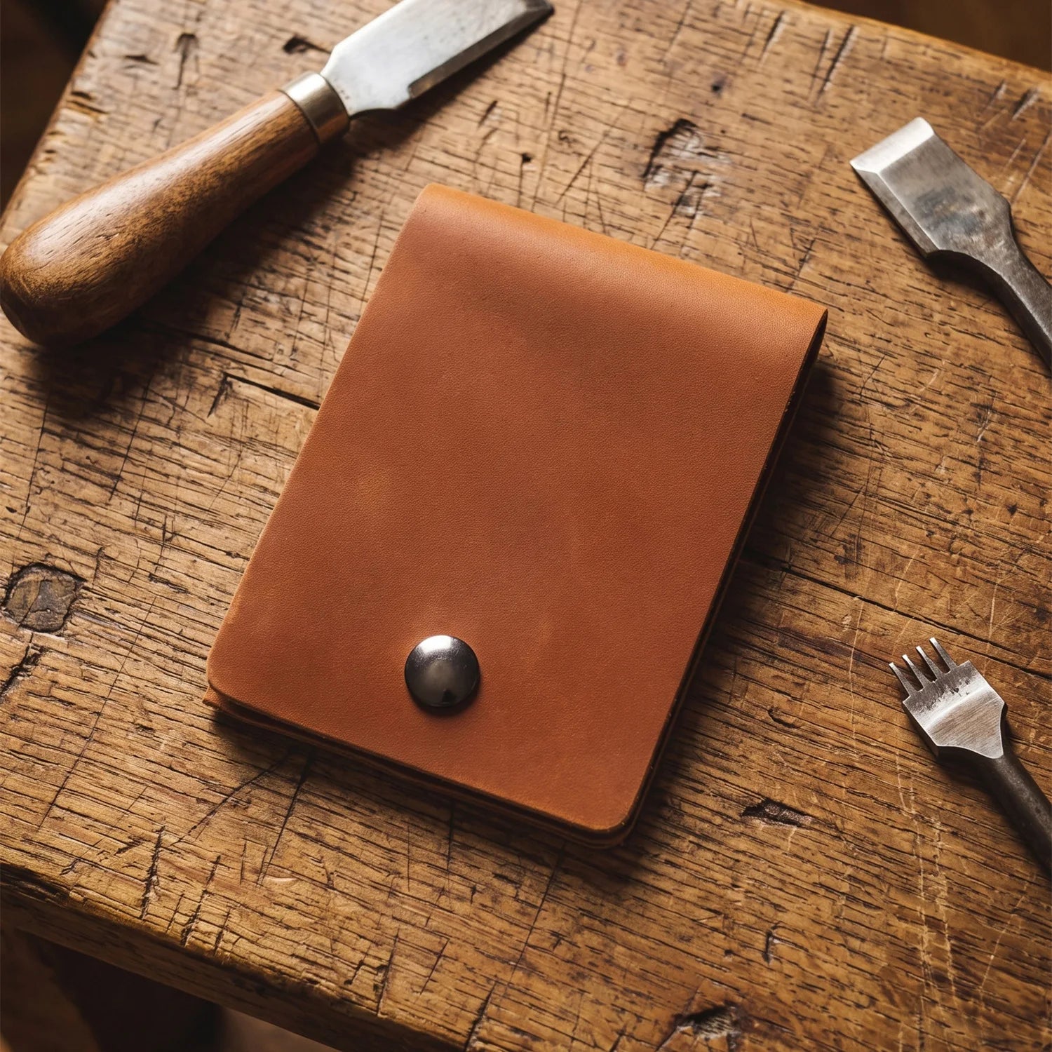 Handmade Vintage Short Wallet Ultra-Thin Portable Leather Multi-Function Card Holder Simple Design Top Layer Cowhide Wallet