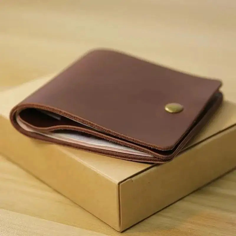 1 PC Retro Minimalist Bifold Leather Card Wallet for Men and Women Wrap Credit Card Holder Porte Carte Wallet