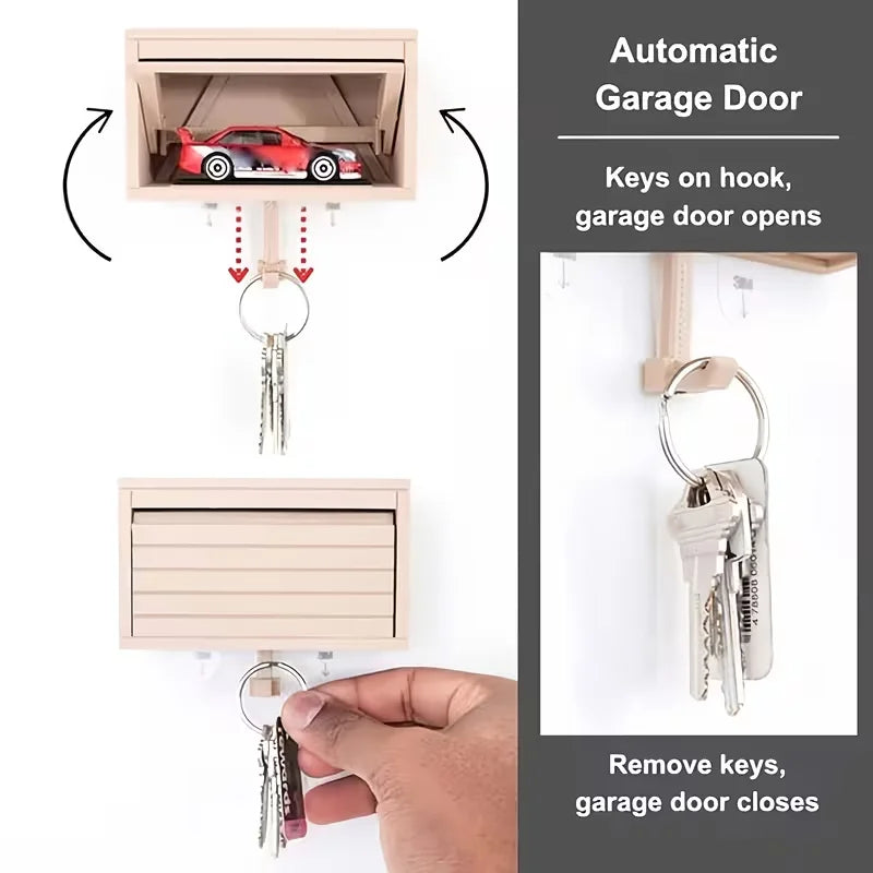 Car Garage Key Holder with Opening Door, 3D Key Organizer Wall Mount,  Easy Installation Key Organizer,suitable for entrance