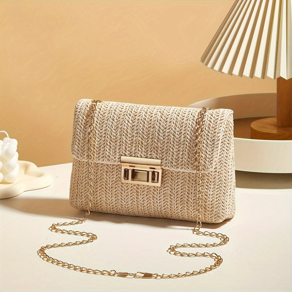 The Classic Lock-Clasp Straw Bag