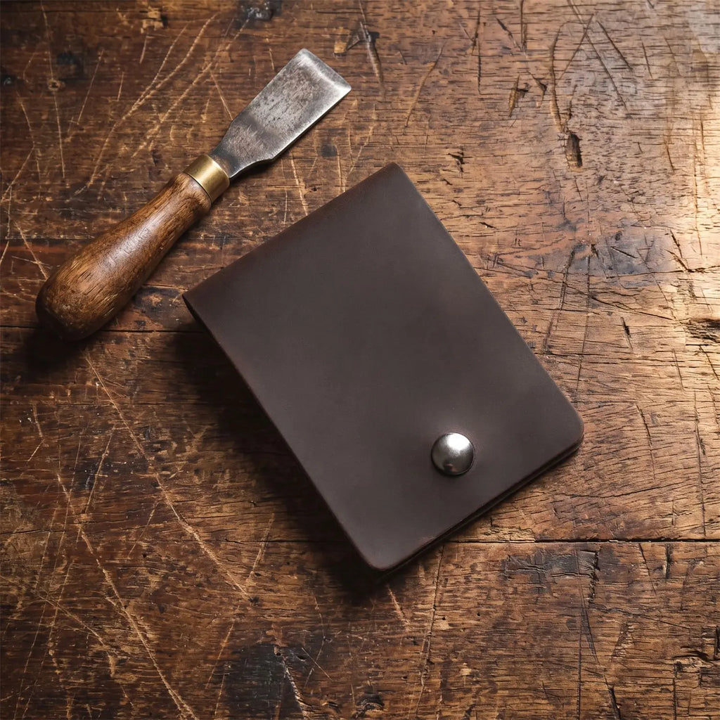 Handmade Vintage Short Wallet Ultra-Thin Portable Leather Multi-Function Card Holder Simple Design Top Layer Cowhide Wallet