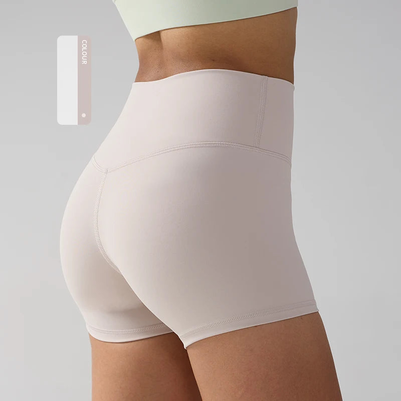 Solid Color Women Fitness Sport Yoga Short  Running Cycling Women's Leggings Quick Dry Breathable High-Waisted Yoga Shorts