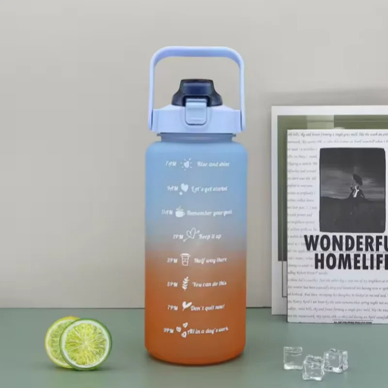 300ml/750ml/2L Water Bottle Motivational Sport Water Bottle Leakproof Bottles Drinking Outdoor Travel Gym Fitness Jugs