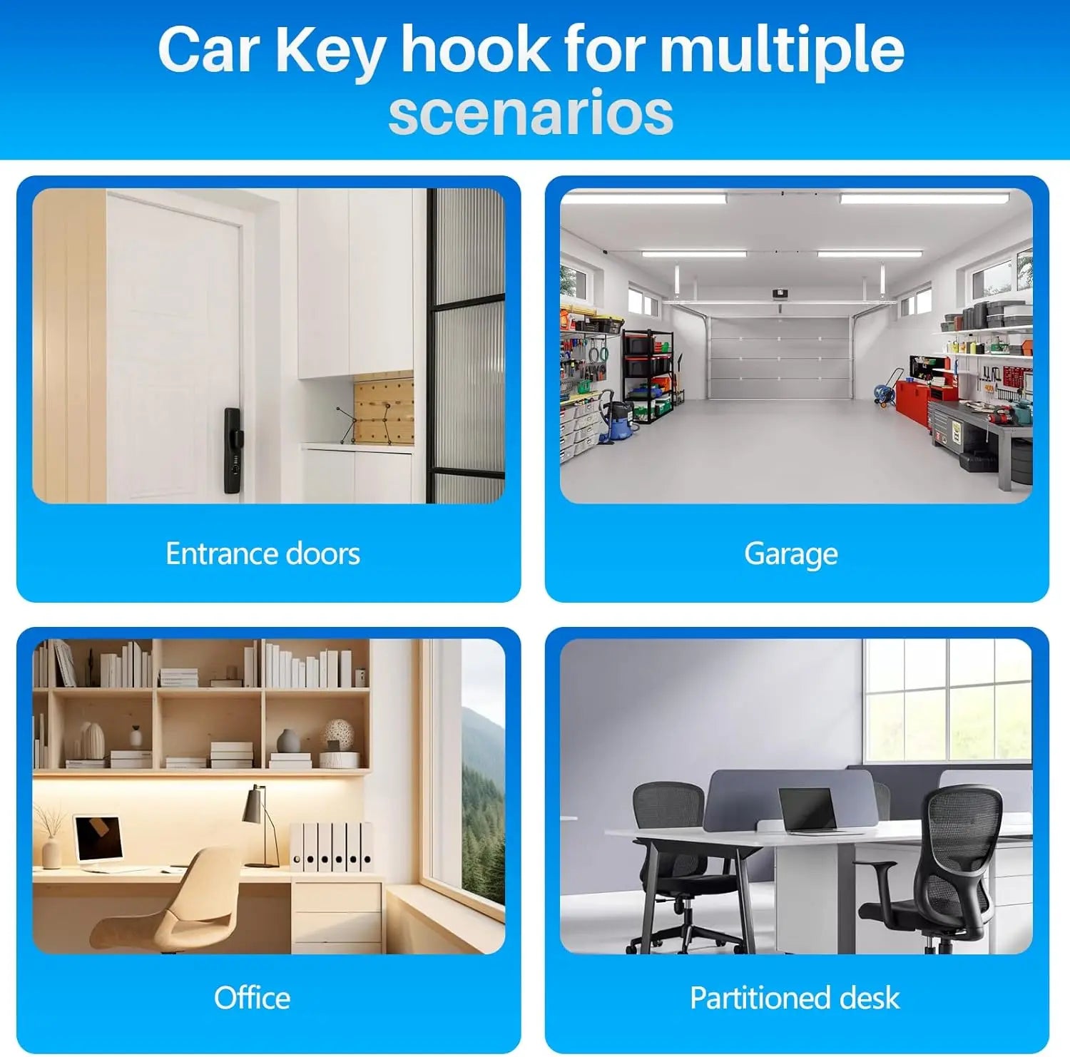 Car Garage Key Holder with Opening Door, 3D Key Organizer Wall Mount,  Easy Installation Key Organizer,suitable for entrance