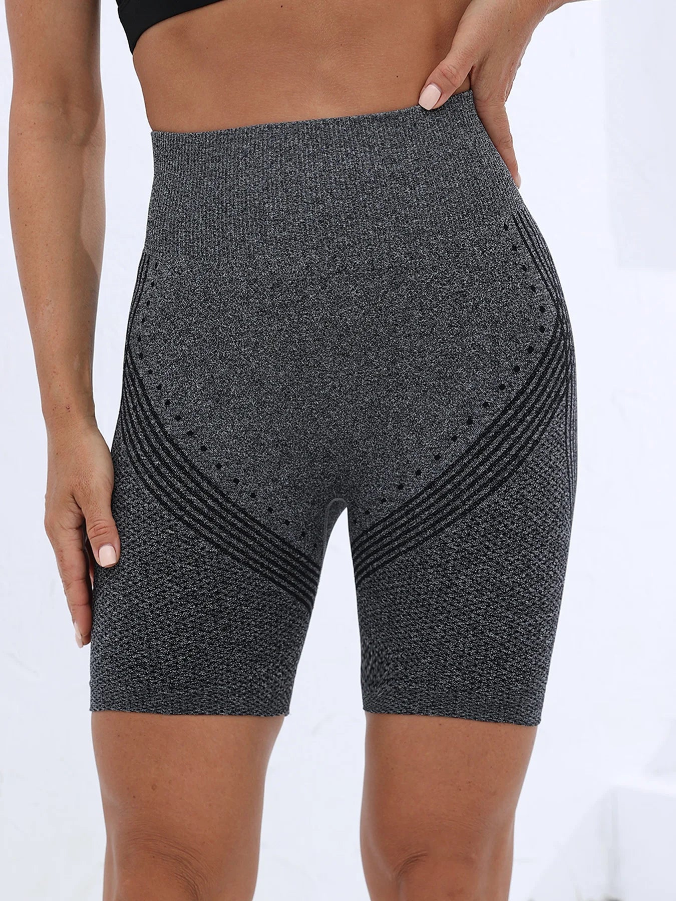 New Women's Fitness Shorts Seamless Fitness Sports Yoga High Waisted Shorts