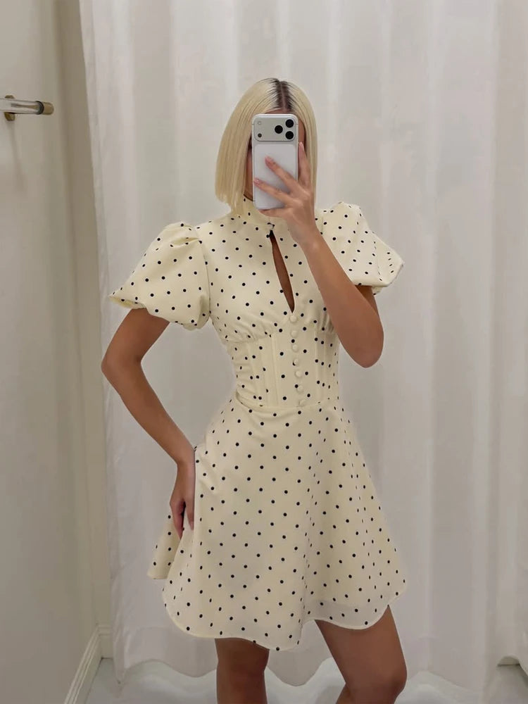 Jo Midnight Polka Dot A-Line Party Dress