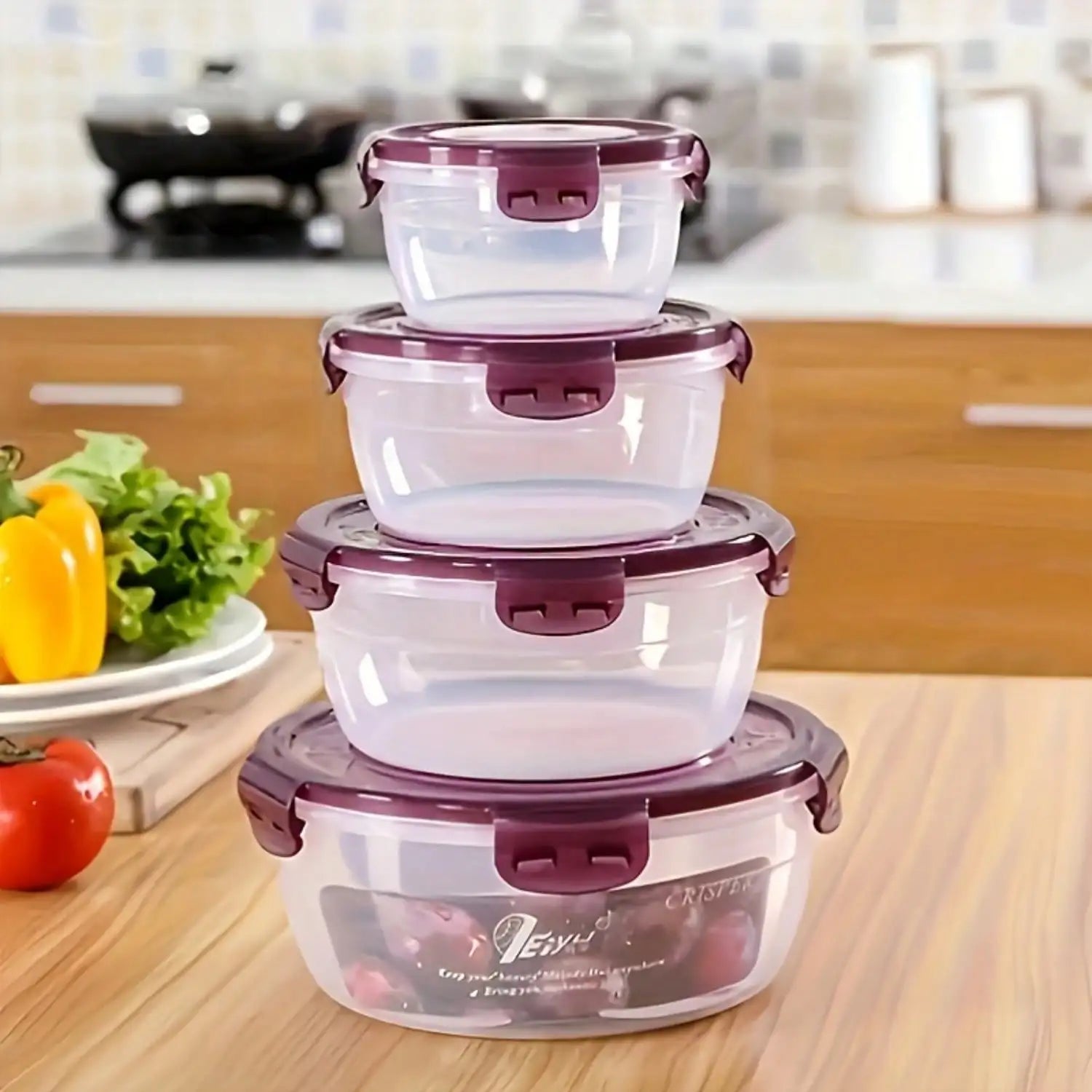 8pcs/set (4 Containers+4 Sealed Lids)