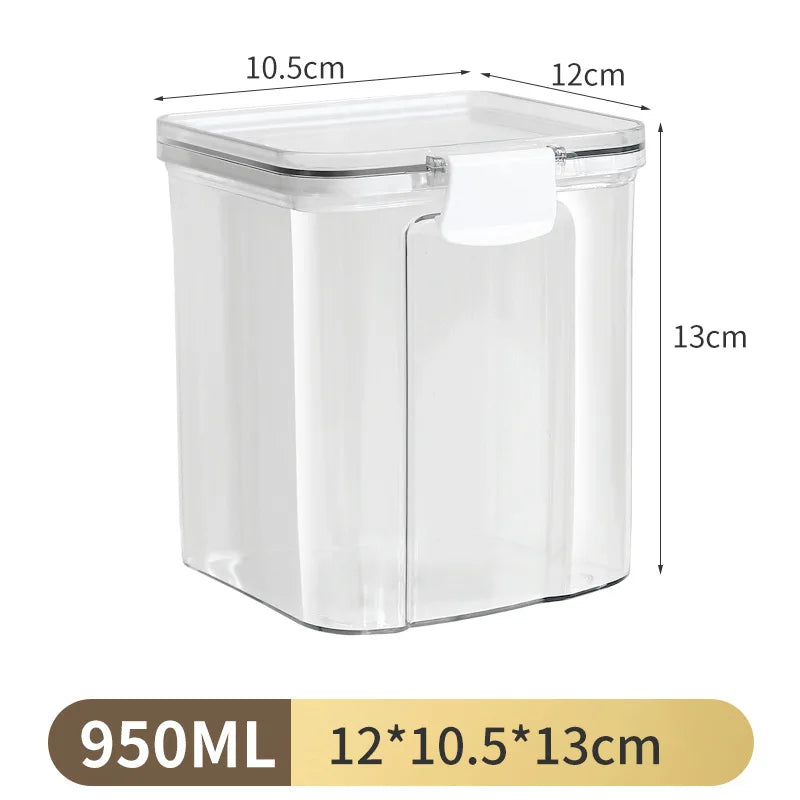 1-5PCS Sealed Jars Large Capacity Waterproof Transparent Scene Kitchen Candy Dried Grain Storage With Lid Fridge Storage Tank