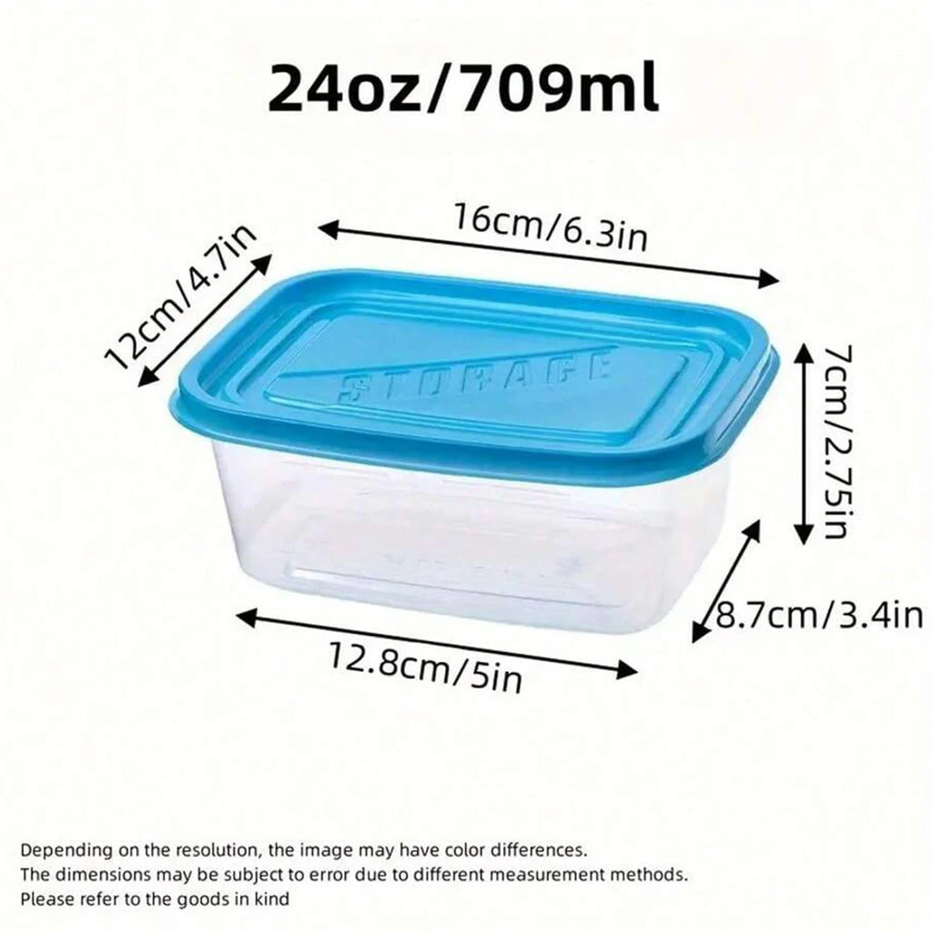 Stackable & Reusable Transparent Rectangular Food Storage Containers with Lids - Microwave, Refrigerator, and Freezer Safe