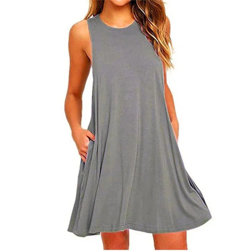 Jo Breezy Pleated Pocket Tank Dress