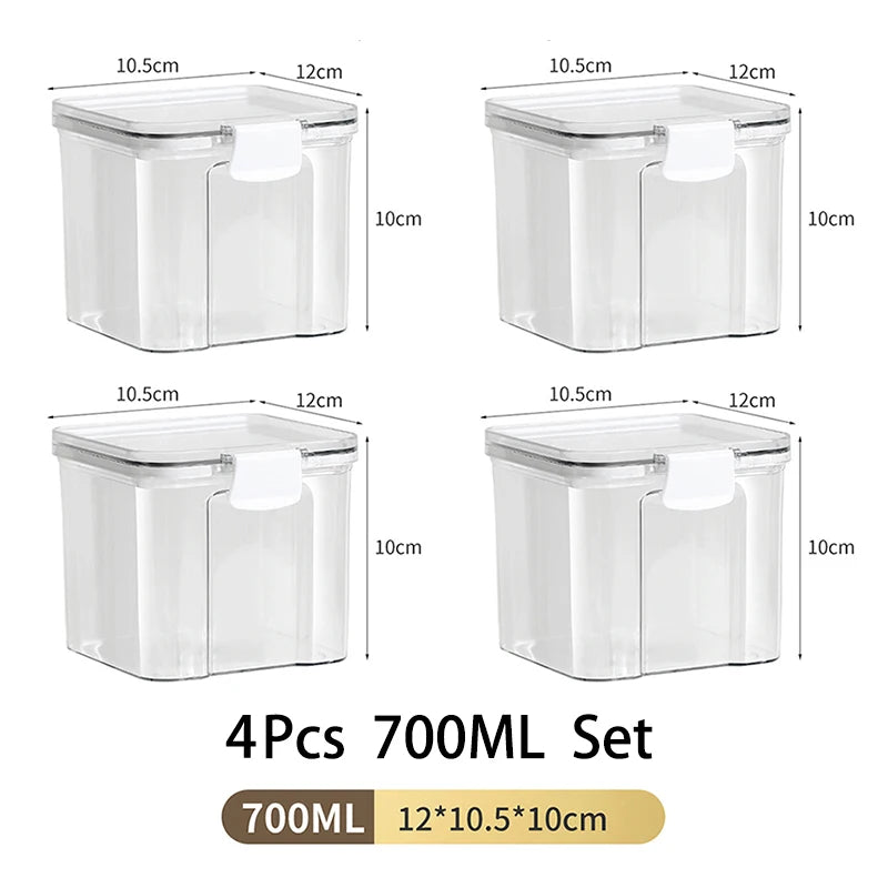1-5PCS Sealed Jars Large Capacity Waterproof Transparent Scene Kitchen Candy Dried Grain Storage With Lid Fridge Storage Tank