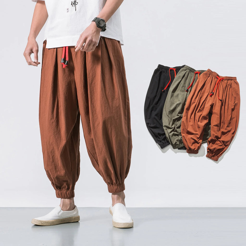 Jo Casual Loose-Fit Linen Harem Pants