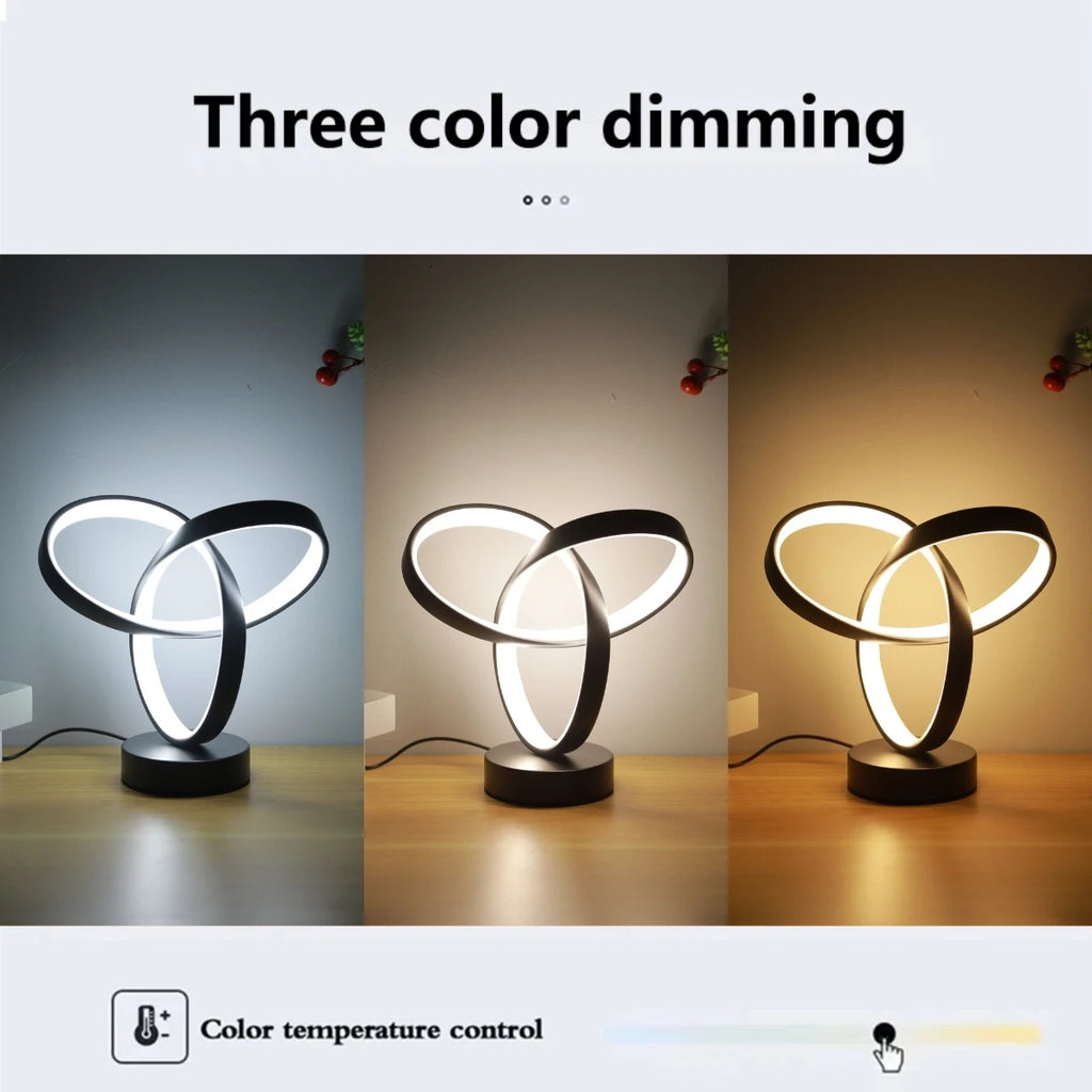 USB Creative Modern Art Desk Lamp Tri Color Lighting Suitable for Bedroom, Living Room, Office, Bedside and Other Scenes