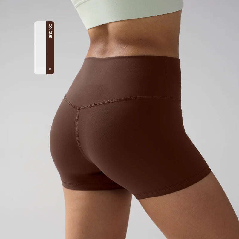 Solid Color Women Fitness Sport Yoga Short  Running Cycling Women's Leggings Quick Dry Breathable High-Waisted Yoga Shorts